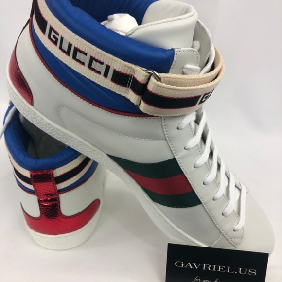 🥳💕HOST PIC💕🥳 Gucci Stripe Ace High- Top Sneakers NEW IN BOX - Picture 5 of 10